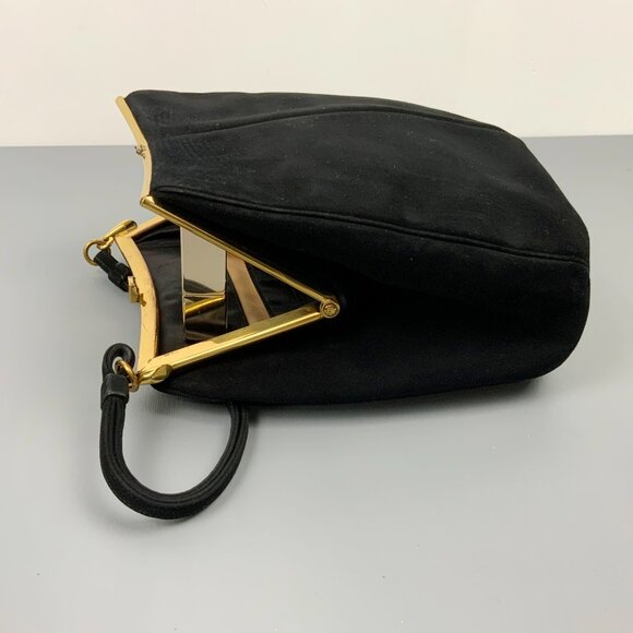 Vintage Coblentz Original Black Perma Suede Evening Bag Purse - Picture 10 of 16